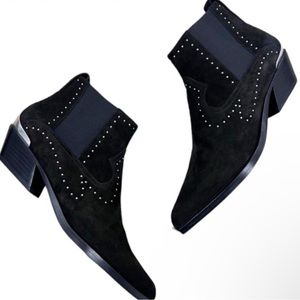 Rag & Bone Weston Black Suede Studded Boots Size 6.5